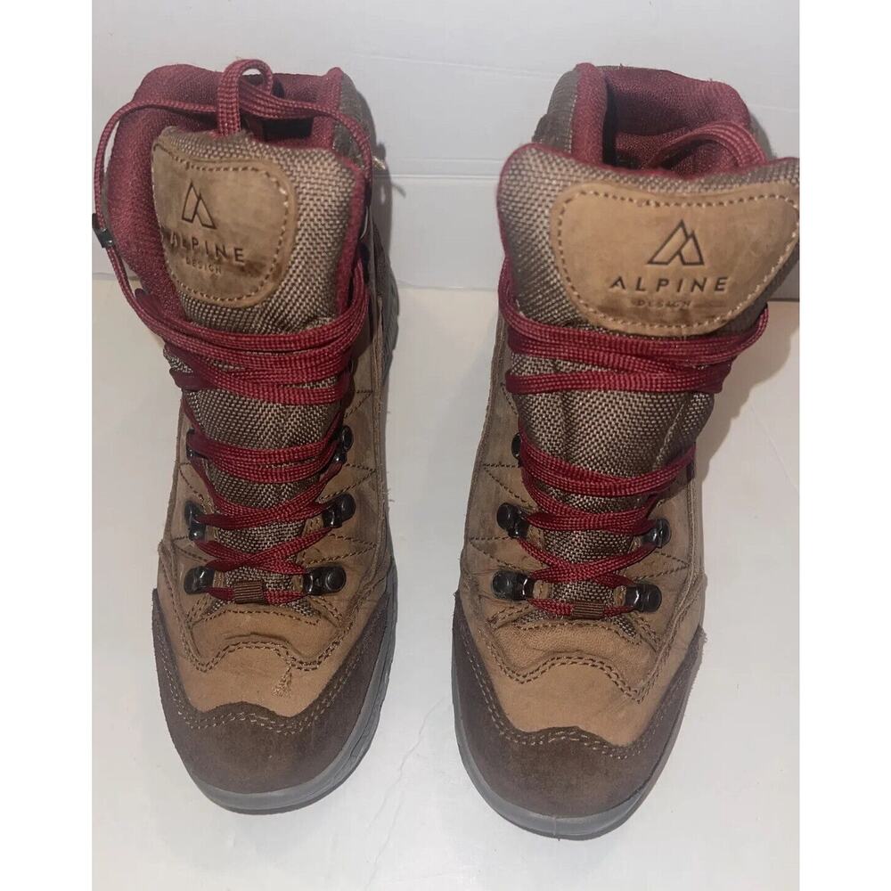 Alpine Design Womens Ascendere Hiking Boot Size 7.5 Brown /tan/red‎